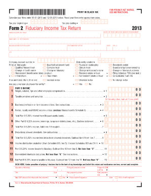 Massachusetts Fiduciary Income Tax Return Form 2