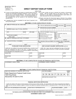 US Federal Direct Deposit Sign-Up Form