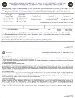 GE Capital Promotional Information Form