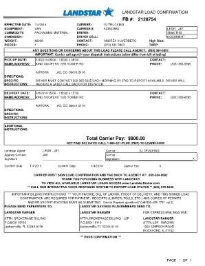 Landstar Load Confirmation
