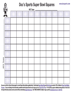 25 Square Football Pool Template Excel from www.pdffiller.com