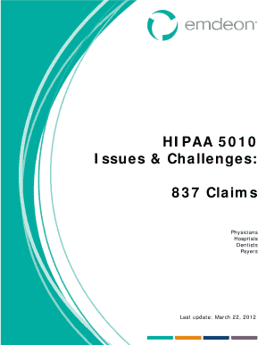 Challanges of 837 claim form