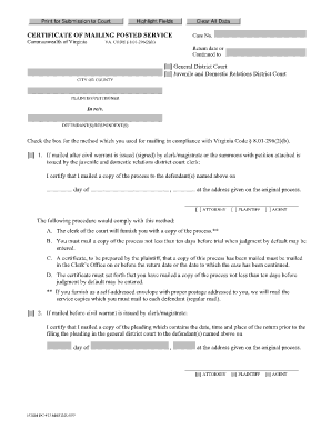 Certificate of Mailing