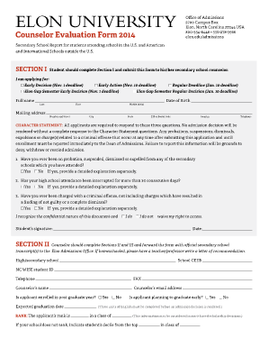 Counselor Evaluation Form