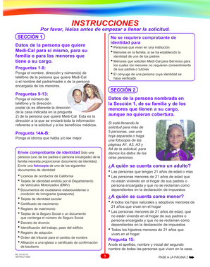 Formulario de solicitud de Medi-Cal