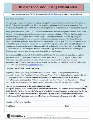 Baseline Concussion Management Program