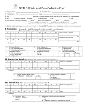 SEALS Child-Level Data Collection Form