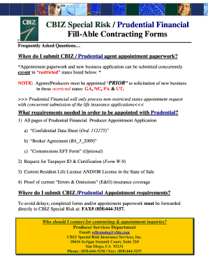 Prudential Financial Producer Appointment Application