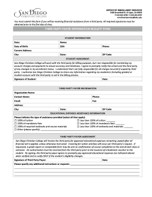 Third Party Payor Information Request Form