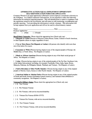 Affirmative Action Self-Identification Form