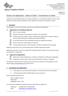 Guide to the Application Notice of Death Transmission on Death