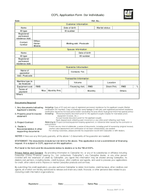 CCFL Application Form for Individuals and Enterprises