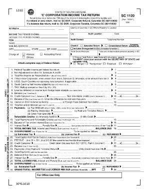 South Carolina Corporation Income Tax Return