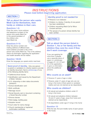 California Medi-Cal Application Form