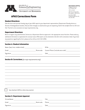APAS Corrections Form