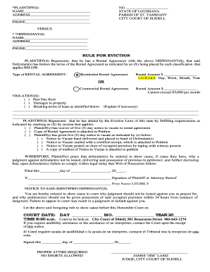 Louisiana Eviction Rule