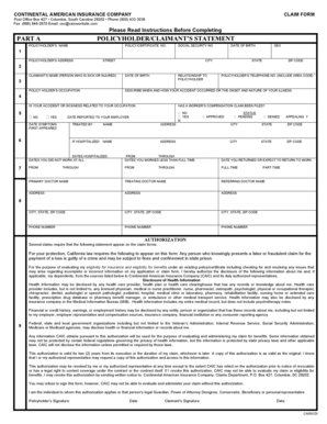 Continental American Insurance Company Claim Form