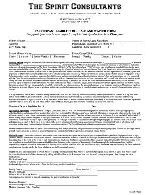 Participant Liability Release and Waiver Form