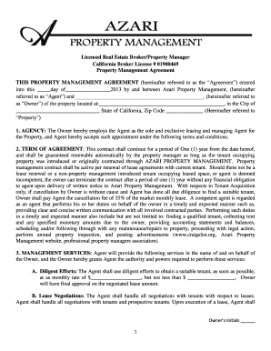 California Property Management Agreement