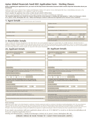 Aptus Global Financials Fund OEIC Application Form