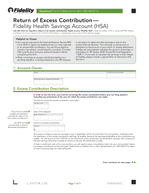 Return of Excess Contribution Form