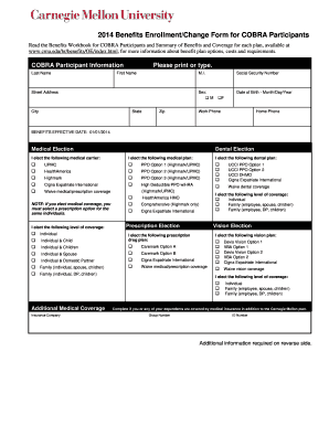 Enrollment/Change Form for Part-Time Employees - Carnegie ... - cmu