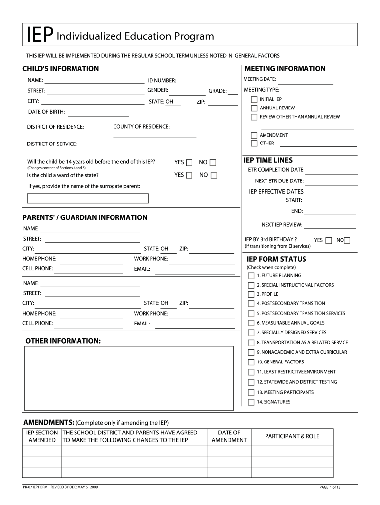 iep individual education plan example Preview on Page 1