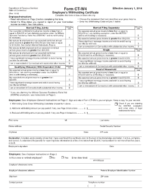 Connecticut Employee Withholding Certificate