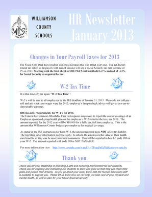 W-2 Tax Form Information