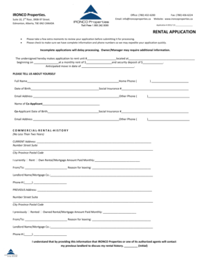 Rental Application Form