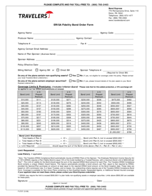 ERISA Fidelity Bond Order Form