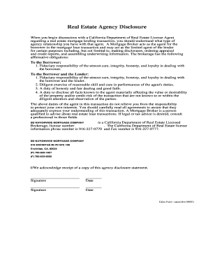 California Real Estate Agency Disclosure