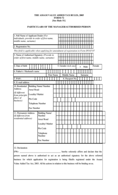Assam Value Added Tax Form 72