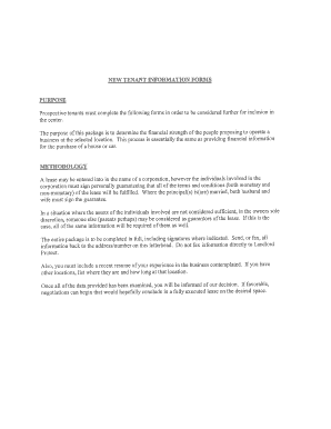 New Tenant Information Form
