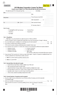 Montana Corporation License Tax Return Form CLT-4