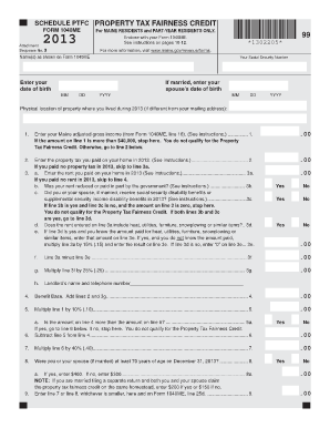 Maine Property Tax Fairness Credit Form