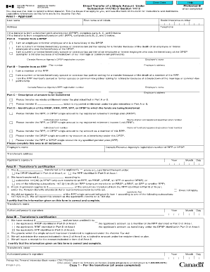 Direct Transfer of a Single Amount Form T2151