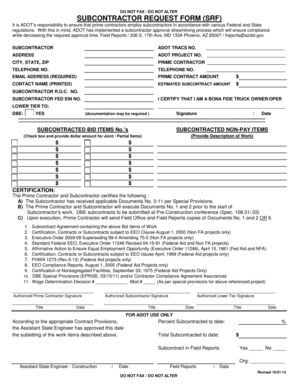 Subcontractor Request Form