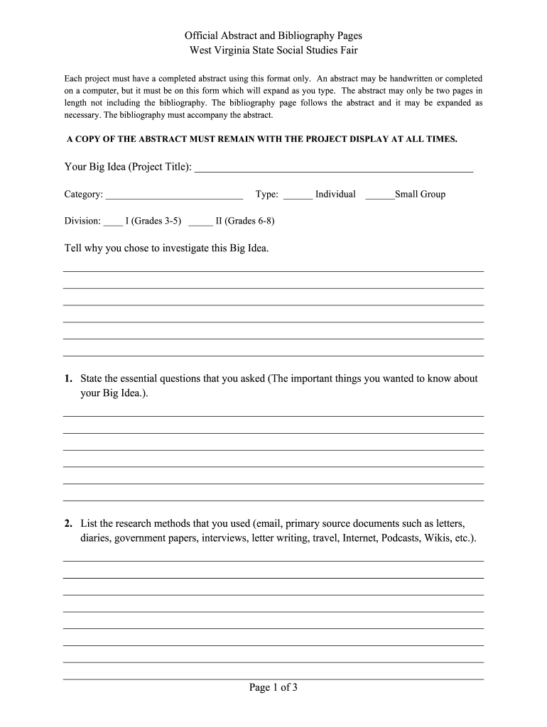 Bibliography Fill In The Blank Template Fill Online Printable