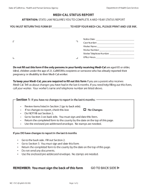 California Medi-Cal Status Report