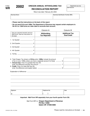Oregon Annual Withholding Tax Form 2002