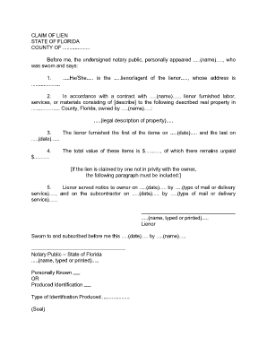 Florida quit claim deed form pdf - florida claim of lien