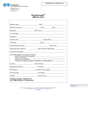 BlueAdvantage DME Fax Form