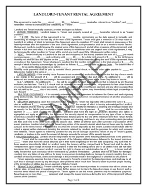 Landlord-Tenant Rental Agreement
