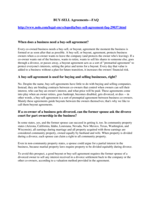 BUY-SELL Agreements FAQ http://www.nolo.com ... - ConsultKAP