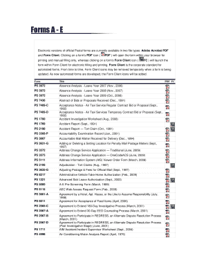 USPS Form PS 3972 Absence Analysis
