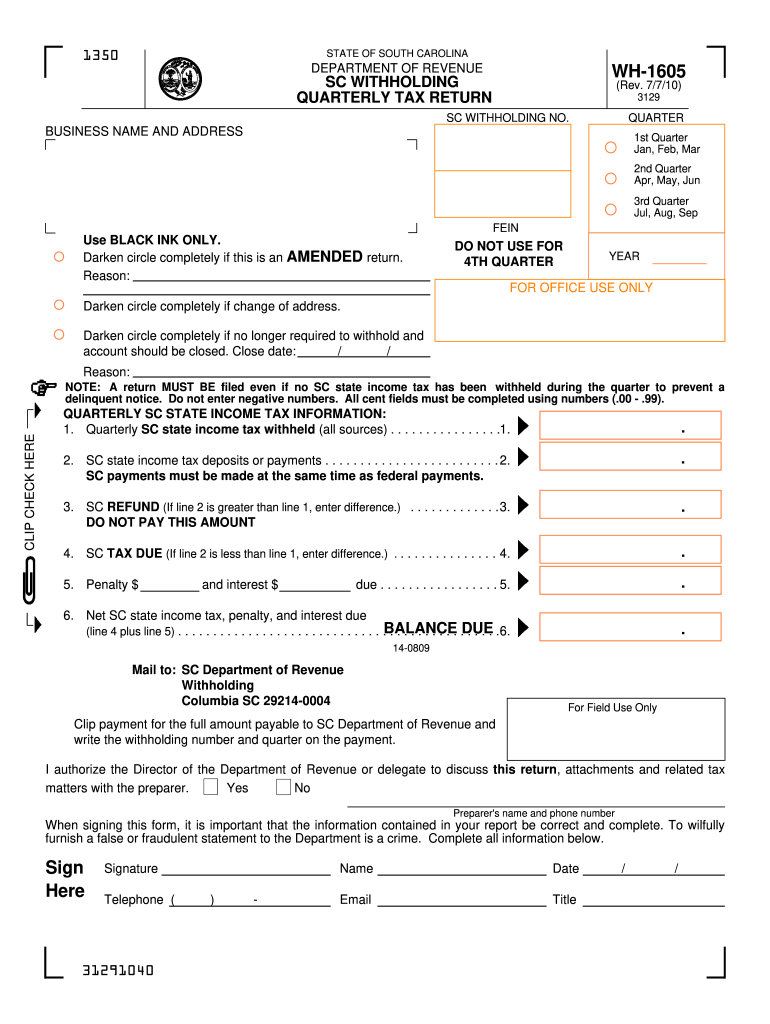 form wh1605 2010 Preview on Page 1.