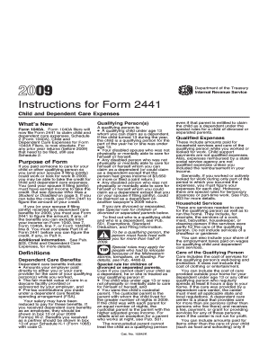 Instructions for Form 2441 (2009)