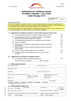 Application for Residence Permit for a Child in Sweden