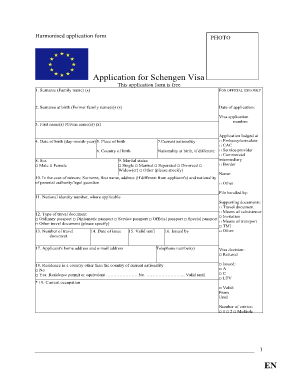Schengen Visa Application Form